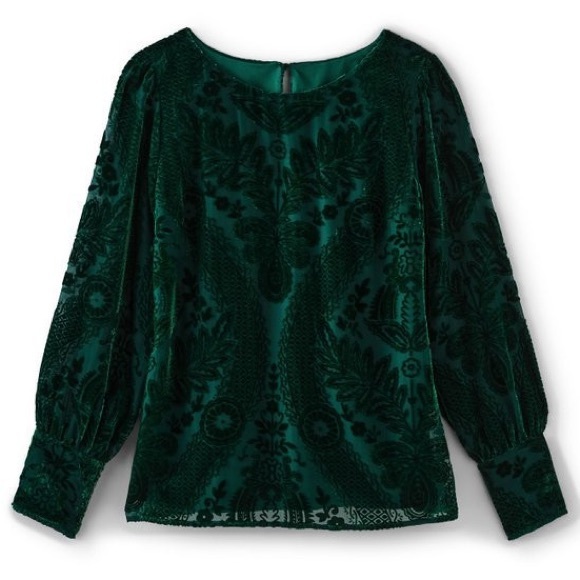 Soft Surroundings Vanetta Velvet Top Emerald 2X NWT - Picture 5 of 12